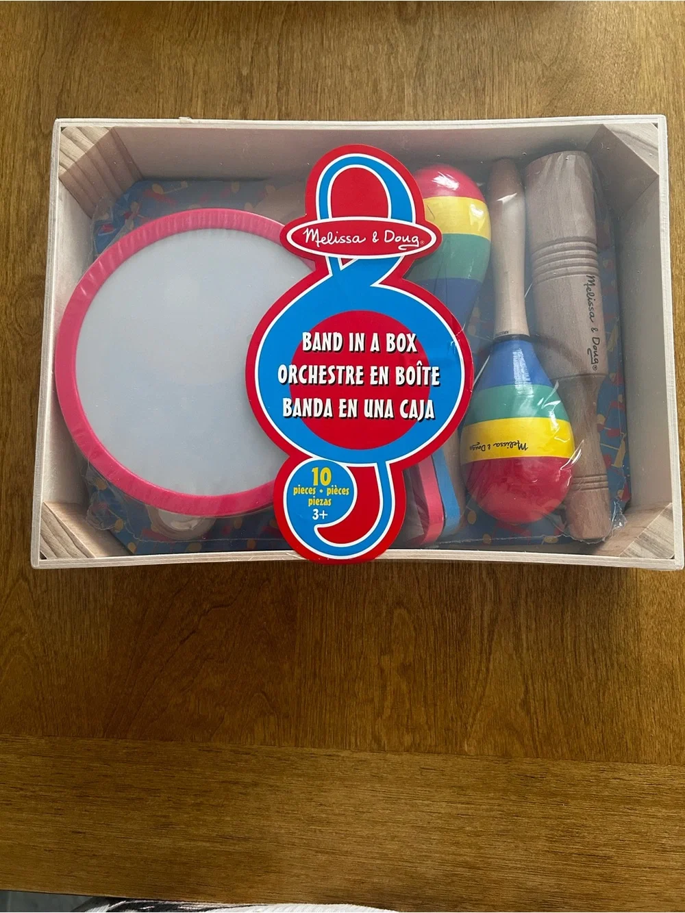 Melissa & Doug Colorful 10  Pc Kids Musical Set - Pink Drum Rim & Rainbow Maraca